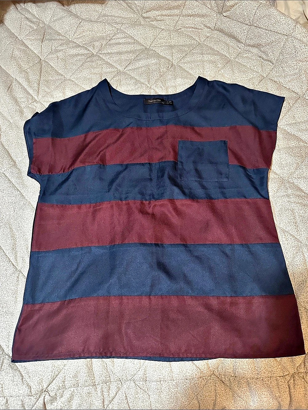 The Limited Women's Striped Top in Blue & Red Like New